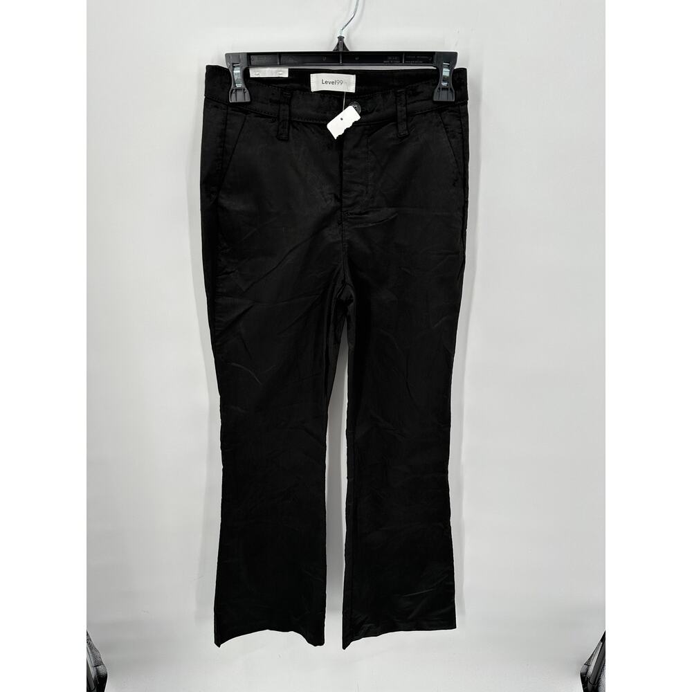 LEVEL 99 NWT Evereve Percy Black Velvet Wide Leg Trouser Pant // 31 - Picture 6 of 16